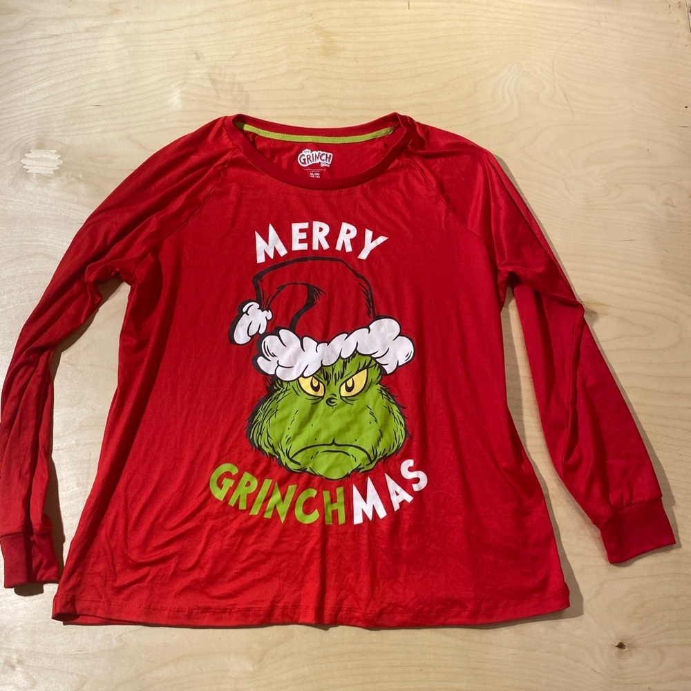 Dr. Seuss Red Grinch Long Sleeve Tee XL (MV)